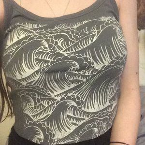 Dark grey with water design crop top
